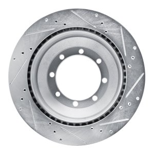 Ford E-350 Super Duty Brake Rotor (1) - Rear Left - R1 Concepts - Drilled & Slotted - Silver - `08-`19